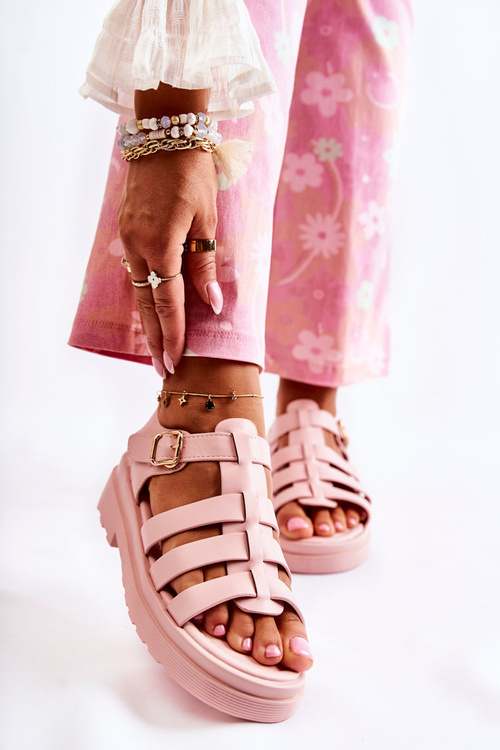 Fashionable Sandals With Straps Pink Malien