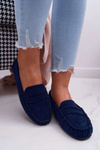 Women's Mocassins Navy Blue Suede Bolero