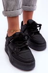 Women's Platform Sneakers Black Finos