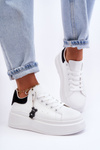 Women's Sport Shoes On Massive Platform White-Black Mariell