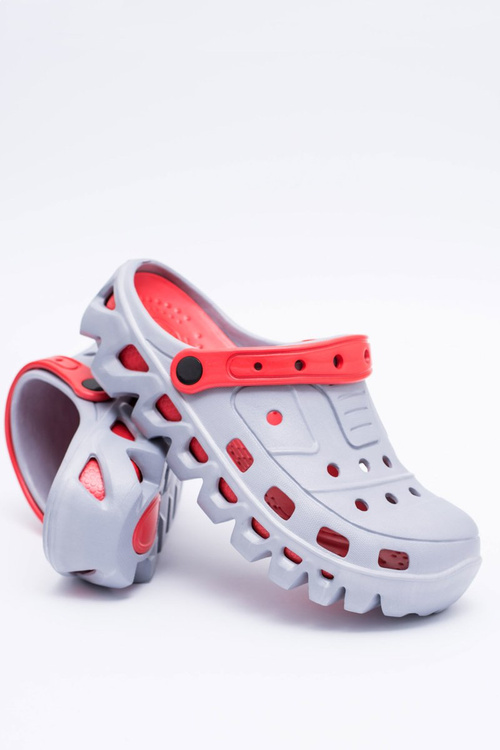 Szare Męskie Ogrodowe Lekkie Klapki Kroksy Eva