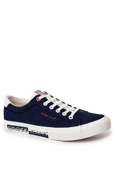 Trampki Modne Klasyczne Granatowe Cross Jeans JJ1R4028C