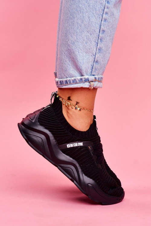 Buty Sportowe Platforma Big Star Czarne FF274955