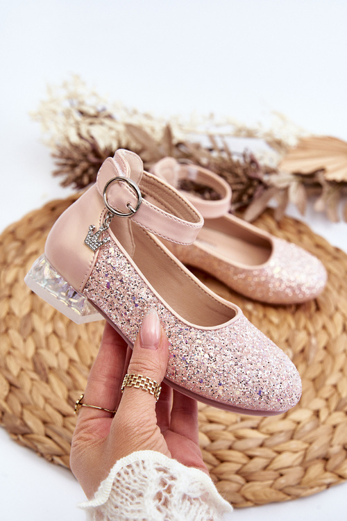 Children's Pink Glitter Ballerina Flats Pardride