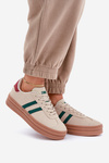 Women's Platform Sneakers in Beige-Green Egelia