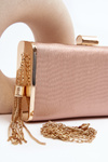 Small Formal Bag with Fringe Chionon Pink Gold