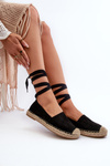 Tied Suede Espadrilles Black Ismanne