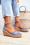 Sandals On A Braided Wedge Blue Sagittarius