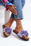 Women's Purple Flower Slides Lulania