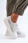 White Women's Leather Platform Sneakers S.Barski LR505
