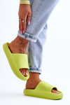Fashionable Light Flip Flops On A Massive Sole Lime Rebel