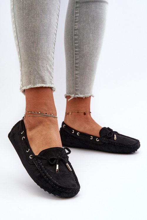 Women's Moccasins in Eco Suede Black Anemilda