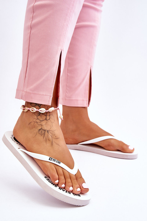 Comfortable Big Star Flip Flops LL274795 White