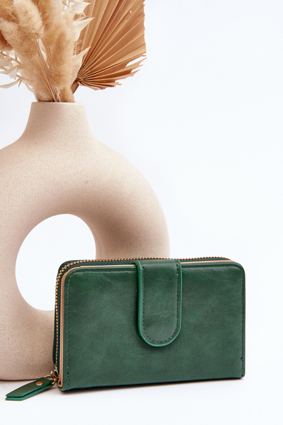 Women's Wallet Purse Made of Eco-leather Dark Green Risuna