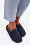 Women's slippers with embroidery Inblu NL000009 navy blue