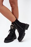 Ankle Boots Workery With Jewelry Decoration Insulated Eco Suede Black Miryssa