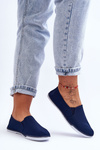 Damskie Tenisówki Slip-On Granatowe Versali 8TX02-0270