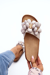 Women's Grey Sandals with Decorations Bunlia