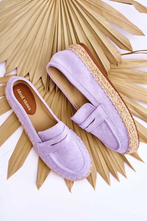 Espadryle Damskie Zamsz Fioletowe Keyla