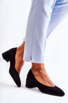 Suede Pumps On Low Heel Black Torino