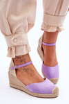Suede Espadrilles Wedge Sandals Violet Cammer