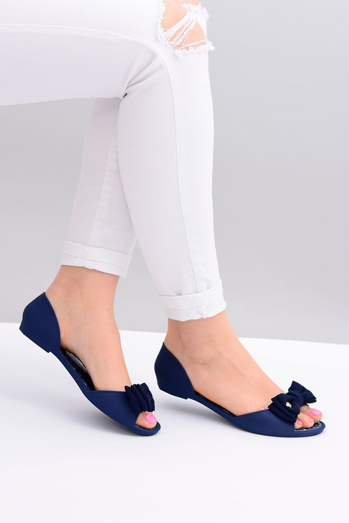 Dark blue rubber bow-tie ballerinas Sonia