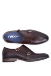 Men's Casual Leather Monk Half Boots Nikopol Brown 1720