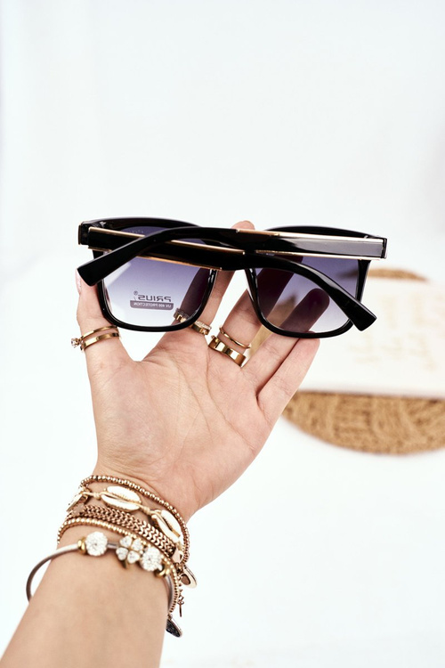 Women's Sunglasses Gold Prius PR-V43 Black Green Gradient
