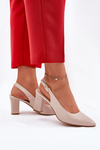 Comfortable Heels On A Block Heel Sergio Leone SK162 Beige