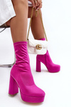Botki Na Wysokim Słupku Suwak Fuksja Peculia D88-26