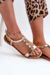 Flat Women's Sandals With Gold Decorations Muridia