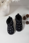 Children's snow boots with flowers black Gracina