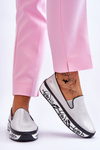 Women's Slip-On Leather Sneakers Silver Ottavia
