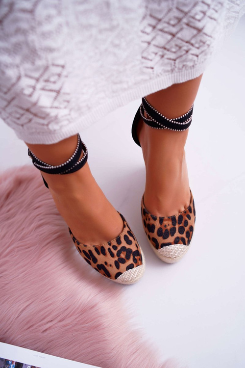 Women's Platform Sandals Linen Leopard Canterola