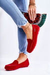 Women's Suede Loafers Red Millare