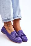 Suede Classic Fringed Loafers Violet Averil