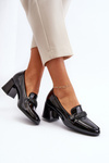 Black Patent Leather Pumps With Ornament Samassa