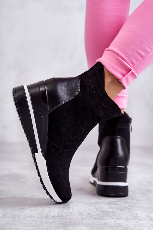 Black Rita Wedge Sneakers