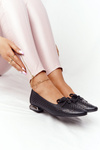 Openwork Loafers On Silver Heels Vinceza 21-10602 Black