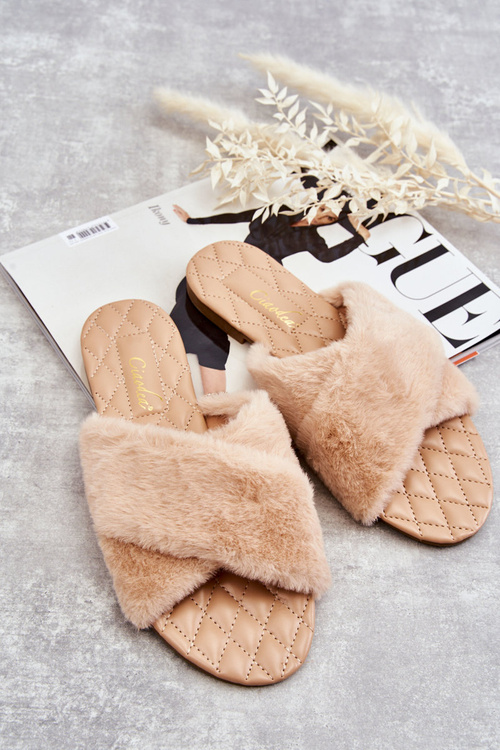 Women's Flat Heels With Fur Nude Lussie
