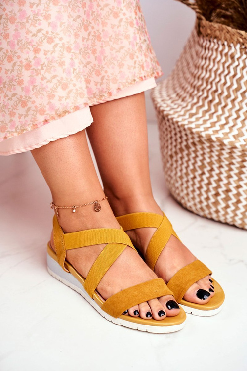 Women's Sandals On Wedge Slip On Yellow Harper