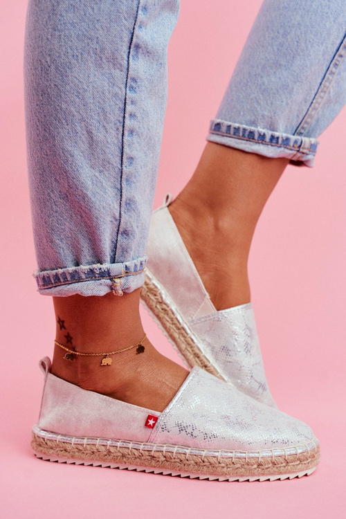 Espadryle Pleciona Podeszwa Big Star Srebrne FF274A514
