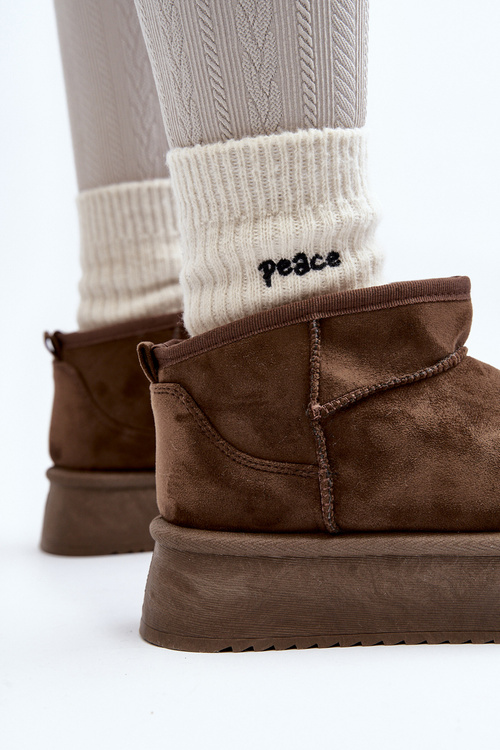 Śniegowce Damskie Na Grubej Podeszwie Ciemnozielone Caliksa UA-1855