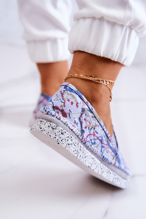 Półbuty Damskie Wsuwane Skórzane Niebieskie Maciejka 03512-39