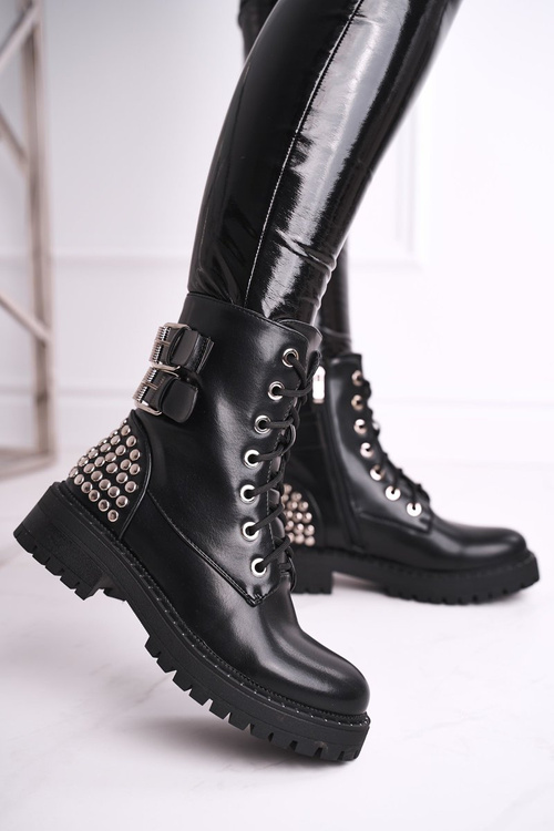 Women's Boots With Rivets Black Feel Your Touch