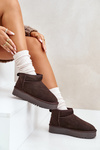 Women's Suede Snow Boots On Platform Brown Nereviana