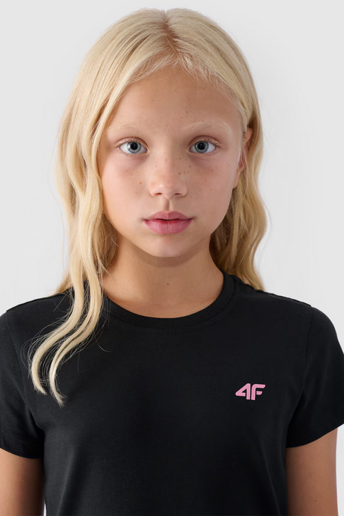 Girls Smooth Cotton T-shirt Black 4F 4FJWMM00TTSHF1658-20S