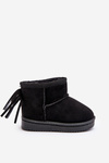 Children's Furry Fringed Snow Boots Black Mikyla