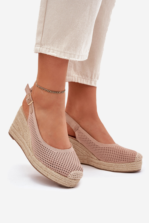 Womens wedge sandals with braiding pink Tulliata