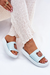 Women's Foam Slippers With Bear Blue Lalon